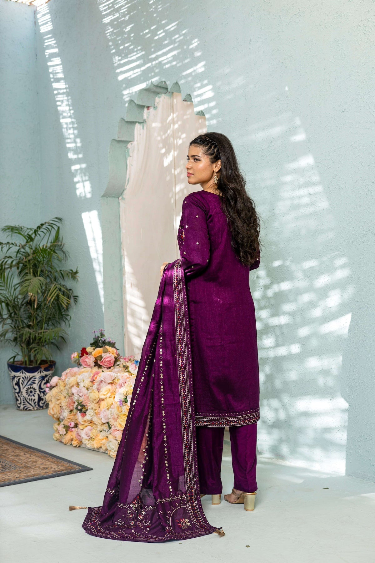 Back view of the kameez and shalwar