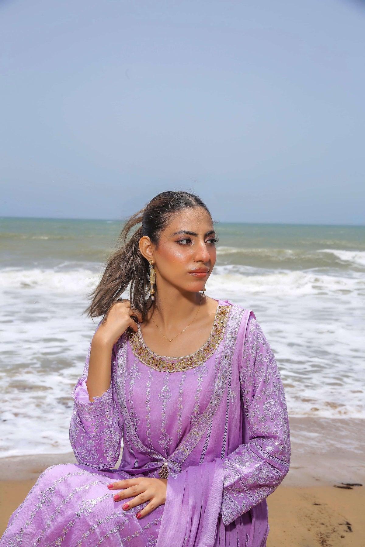 Inner embroidered shirt with hand embroidery